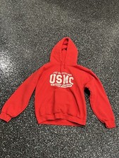 United States Marine Corps Hoodie Men  s Small Red Sweatshirt Pullover USMC