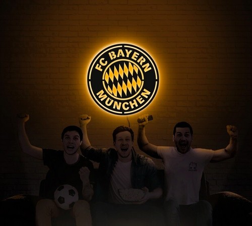 FC Bayern München Wanddekoration Holzdeko RGB Logo Mdf Holz Wandbild Gift - Bild 5 von 18