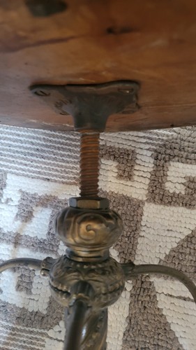 ANTIQUE TONK PIANO STOOL SEAT * IRON CABLE CHAIR * CHICAGO * NEW YORK - Picture 12 of 12