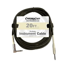 ChromaCast Pro Series Instrument Cable, Straight - Angle, Vanilla Cream, 20FT