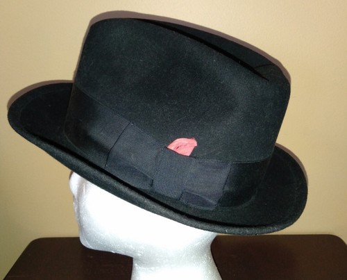 Vintage Dynafelt Bollman Fedora Style Black Hat Fur Blend Water Repellent - Picture 4 of 12