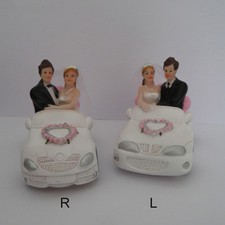 Statue per Torta Decorazione Coppia Matrimoniale di Sposi IN Cabrio a Scelta