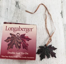 Longaberger Basket  Fall Double Leaf Tie-On Only Autumn IN BOX