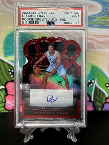 2020 Desmond Bane Crown Royale Die Cut Red /49 POP 1/1 RC Rookie Auto PSA 9