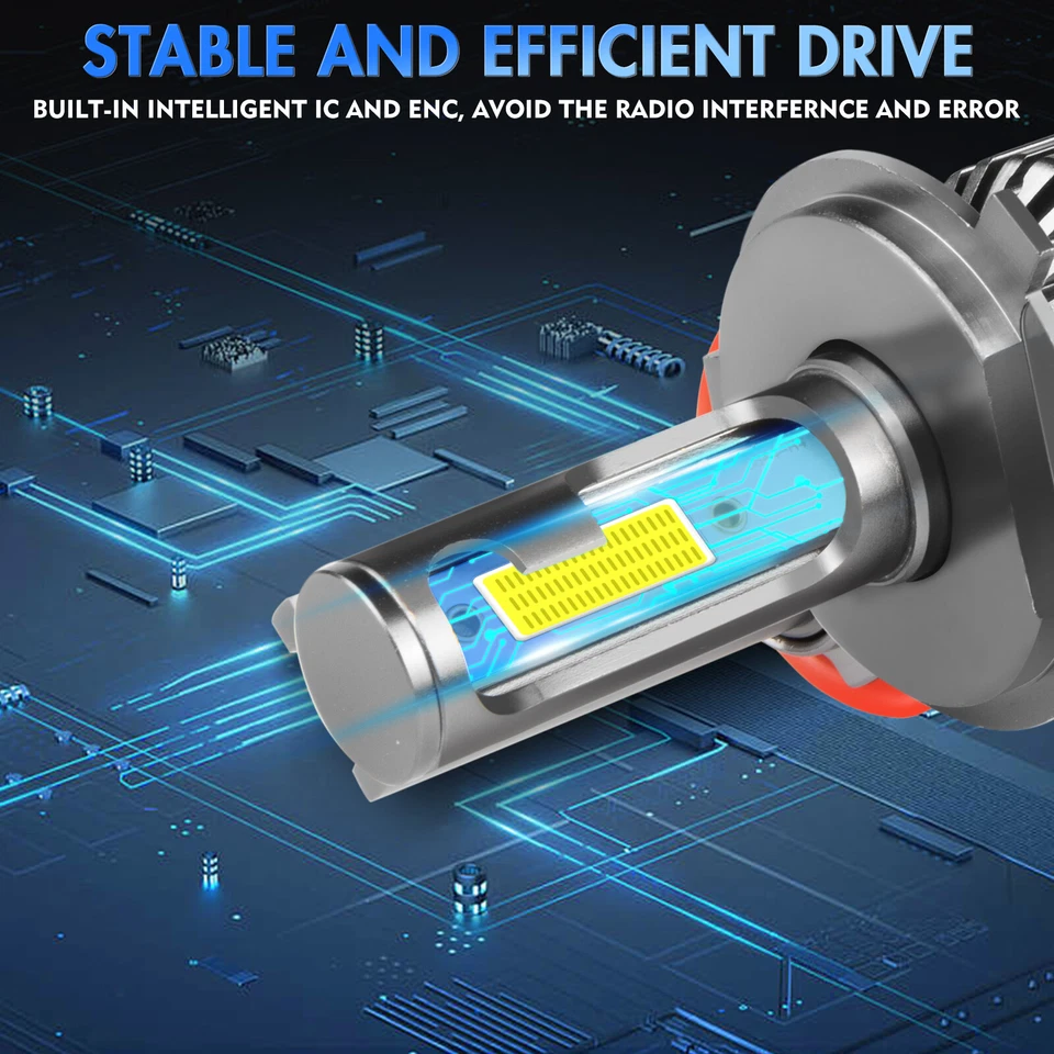 2X 6000K LED Headlight Bulbs Globes H4 9003 For Mazda MX-5 1.8 Convertible 1993 - image 3 of 4