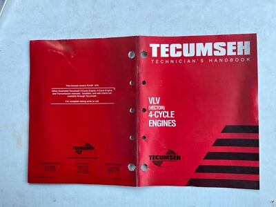 TECUMSEH TECHNICIAN'S HANDBOOK VLR (VECTOR) 4-CYCLE ENGINES 695578 9/99