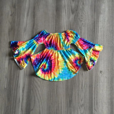 NEW Boutique Tie Dye Girls Belle Sleeve Tunic Dress