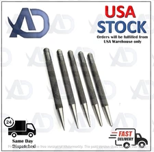 Set of 5 Pcs Center Punch-Imperial Sizes I Hard Metal-Wood Working (USA STOCK)