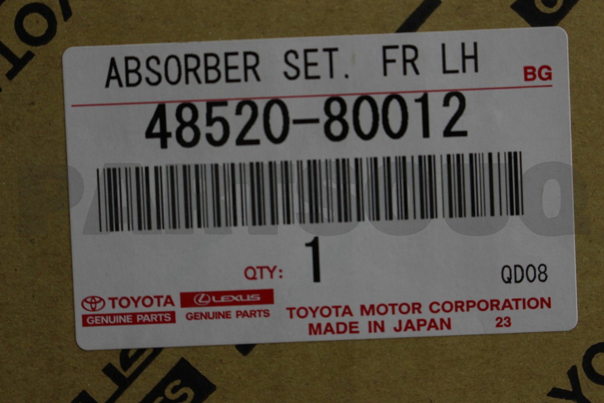 4852080012 Genuine Toyota ABSORBER ASSY, SHOCK, FRONT LH 48520