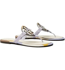 NIB Tory Burch Enamel Miller Leather Sandal Lavender Purple 7 7.5 8 8.5 9 9.5 10