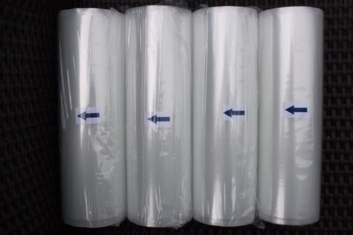 4 rotoli sacchetti sigillanti sottovuoto commerciali 11" x 50' 4 mil sacchetti sigillati per risparmiare cibo - Foto 8 di 10