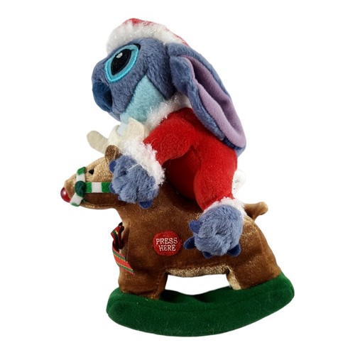 Disney Store Santa Stitch Reindeer Rocking Horse Lilo & Stitch Musical Toy - Picture 4 of 4