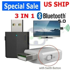 3 in 1 USB Bluetooth 5.0 Audio Transmitter/Receiver Adapter For TV/PC/Car Grace