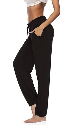 Women's Yoga Pants Wide Leg Comfy Drawstring Casual Loose Straight