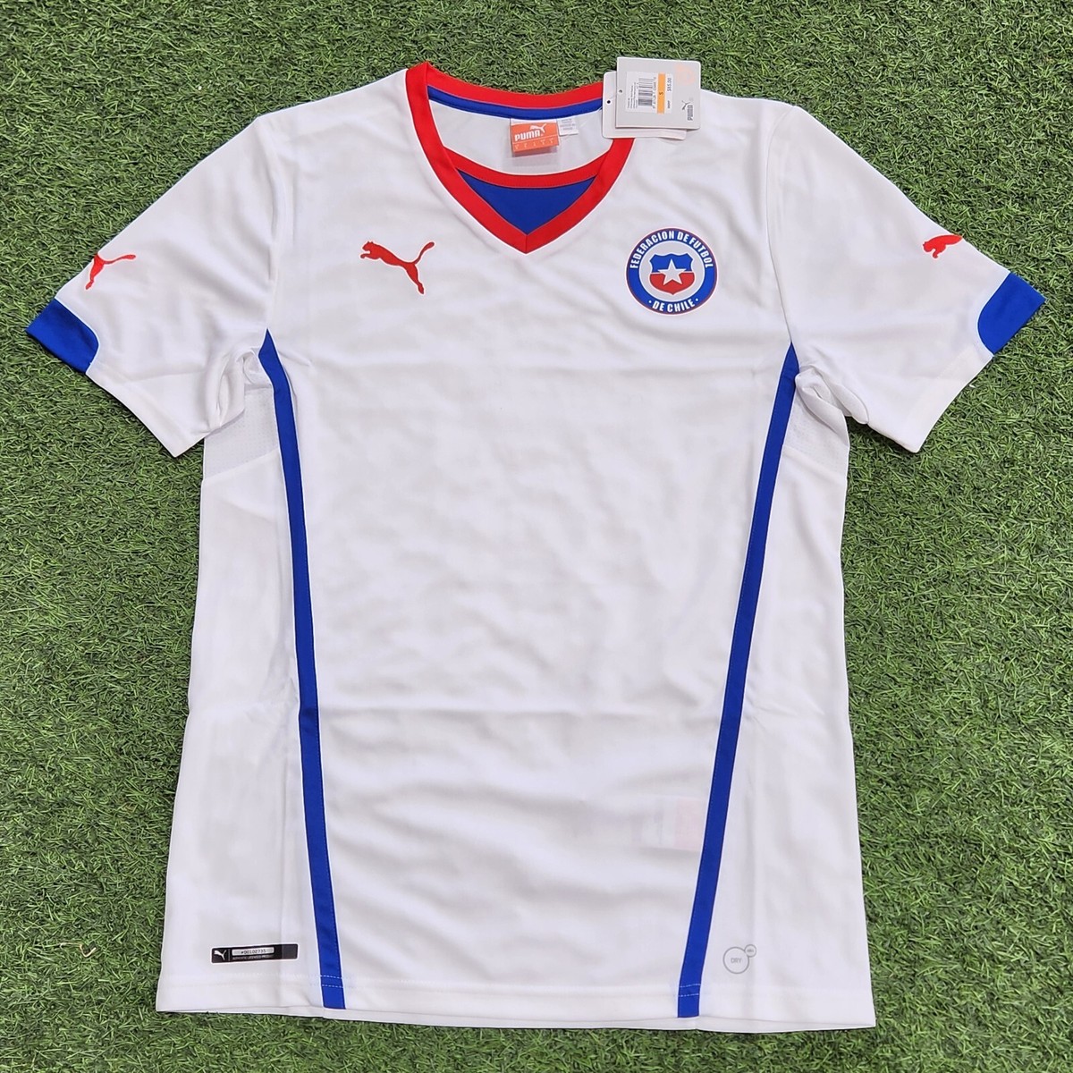 Puma Chile Away 14-15 Men's Soccer Jersey White | eBay