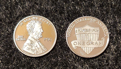 #ad 1 One Gr Gram .999 Pure Silver Lincoln Shield Penny Free Shipping L2653 $4.50