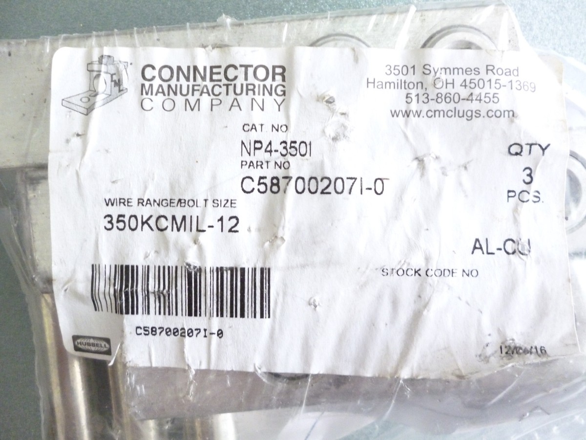 コンダクター NEW - HUBBELL ELECTRICAL WIRE SET SCREW BAR CONNECTOR CLAMPS - MPN