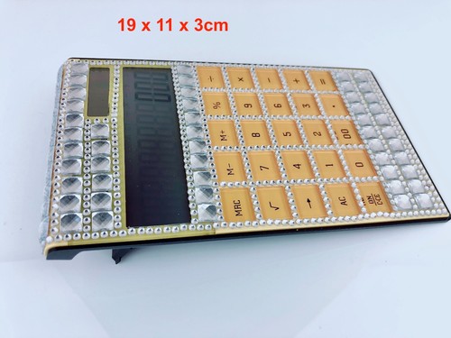 Blingustyle Sparkly Crystal Digits Dual Power Yellow Calculator for home/office - Picture 10 of 10