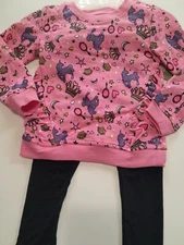 Girl Glitter Princess Unicorn 2PC Sweatshirt & Leggings Set Size 4T – New 