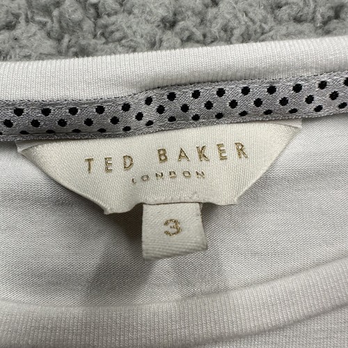 Ted Baker London Shirt Womens 3 White Short Sleeve - Picture 3 of 9