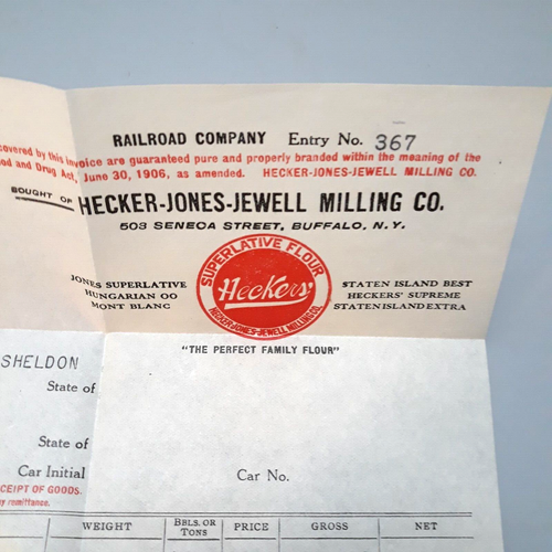 Vintage 1922 Invoice Hecker Jones Jewell Milling Co Railroad Receipt Superlative - Picture 2 of 5