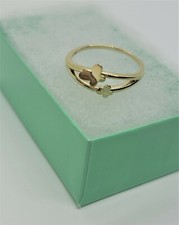 Authentic 10K Yellow Gold Double Butterfly Ring