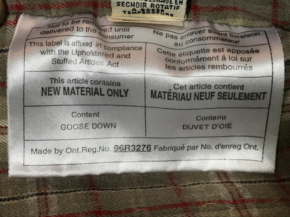 Men’s Eddie Bauer cotton vest with goose down fill, cotton plaid lining