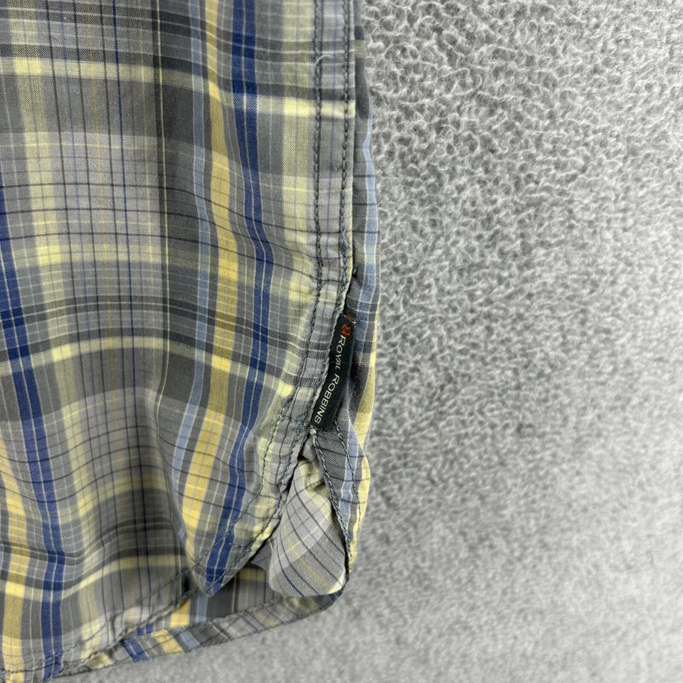 Royal Robbins Shirt Mens Size Medium Gray Plaid Short Sleeve Button Up Hiking - Image 4 of 4