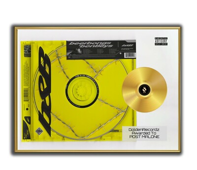 Post Malone Poster, Beerbongs & Bentleys GOLD/PLATINIUM CD, gerahmtes Poster