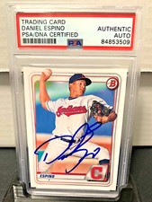 Daniel Espino autograph signed 2020 Bowman baseball card PSA SLAB BD26