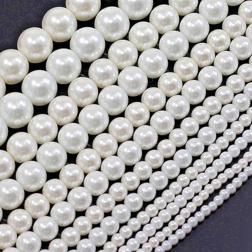 Cuentas sueltas redondas de vidrio blanco perlas 15" 3 4 6 8 10 12 mm envío gratuito al por mayor - Imagen 2 de 9