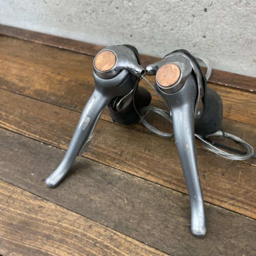 Vintage Shimano 600 Shifter Set ST-6400 Shift Lever Tri Color 8s 8 Penny Caps - Picture 12 of 22