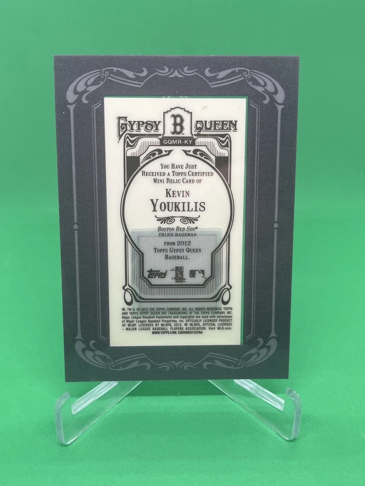 2012 Topps Gypsy Queen Framed Mini Relic Kevin Youkilis Red Sox - Image 2 of 2
