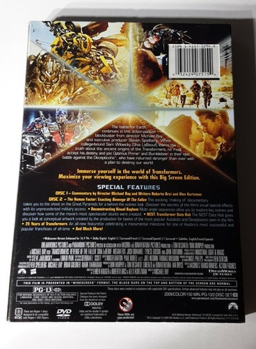 Transformers: Revenge Of The Fallen (2 Disc DVD) Factory Sealed W/ Slip Cover - Imagen 2 de 2