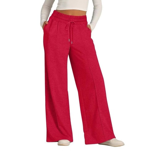 UK Ladies Holiday Wide Leg Sweatpants Bottom Casual Sports Jogger Pants Trousers - Picture 4 of 35