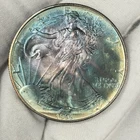 1993 American Silver Eagle 1oz .999 Round Coin TONER BLUE PURPLE ASE VERY COOL!