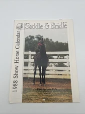 Saddle & Bridle 1988 Calendar-12 Magnificent Equine Photos Plus Horse Show Data