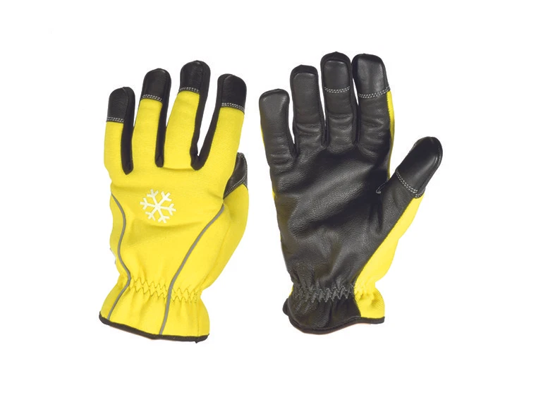 XXL Cold Weather Gloves, Black Goatskin, Waterproof, Thinsulate, Reflective