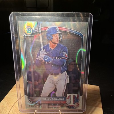 Bowman 2025 Chrome Prospects Paulino Santana RC Rangers Lava Refractor ...
