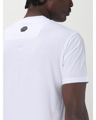 Philipp Plein Hexagon Logo Short Sleeve Tee Men White T-Shirts - Picture 5 of 6