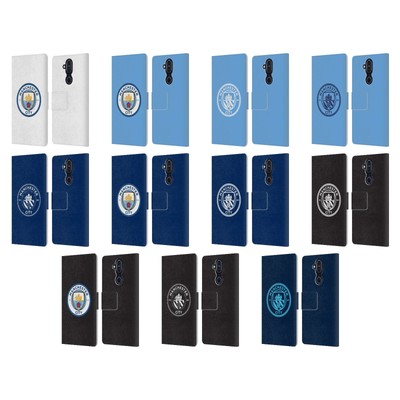 MANCHESTER CITY MAN CITY FC BADGE LEATHER BOOK CASE FOR MICROSOFT NOKIA PHONES