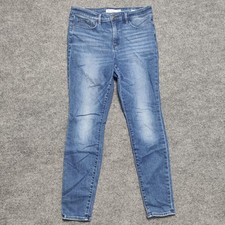 Athleta Jeans Womens 10 Medium Wash Blue Mid Rise Skinny Ankle Stretch Denim