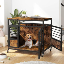 Dog Crate Furniture, 32 Inch Dog Kennel Indoor Furniture Corner End Table Crate