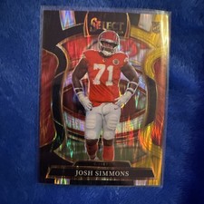 2025 Josh Simmons Chiefs Panini Select Black & Yellow Prizm Shock RC #8