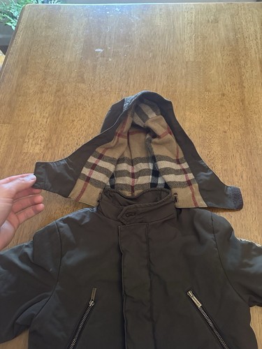 Kids Burberry Jacket Green Plaid Size 4 Zipper Outwear Coat Winter - Picture 9 of 13