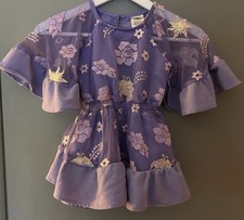 Disney Rapunzel Embroidered Shirt Gown Tangled Purple Bell Sleeve SZ 4 I37
