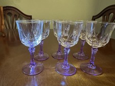 Cristal D'Arques-Durand Auteuil Lilas Small Wine/Sherry Purple Stems