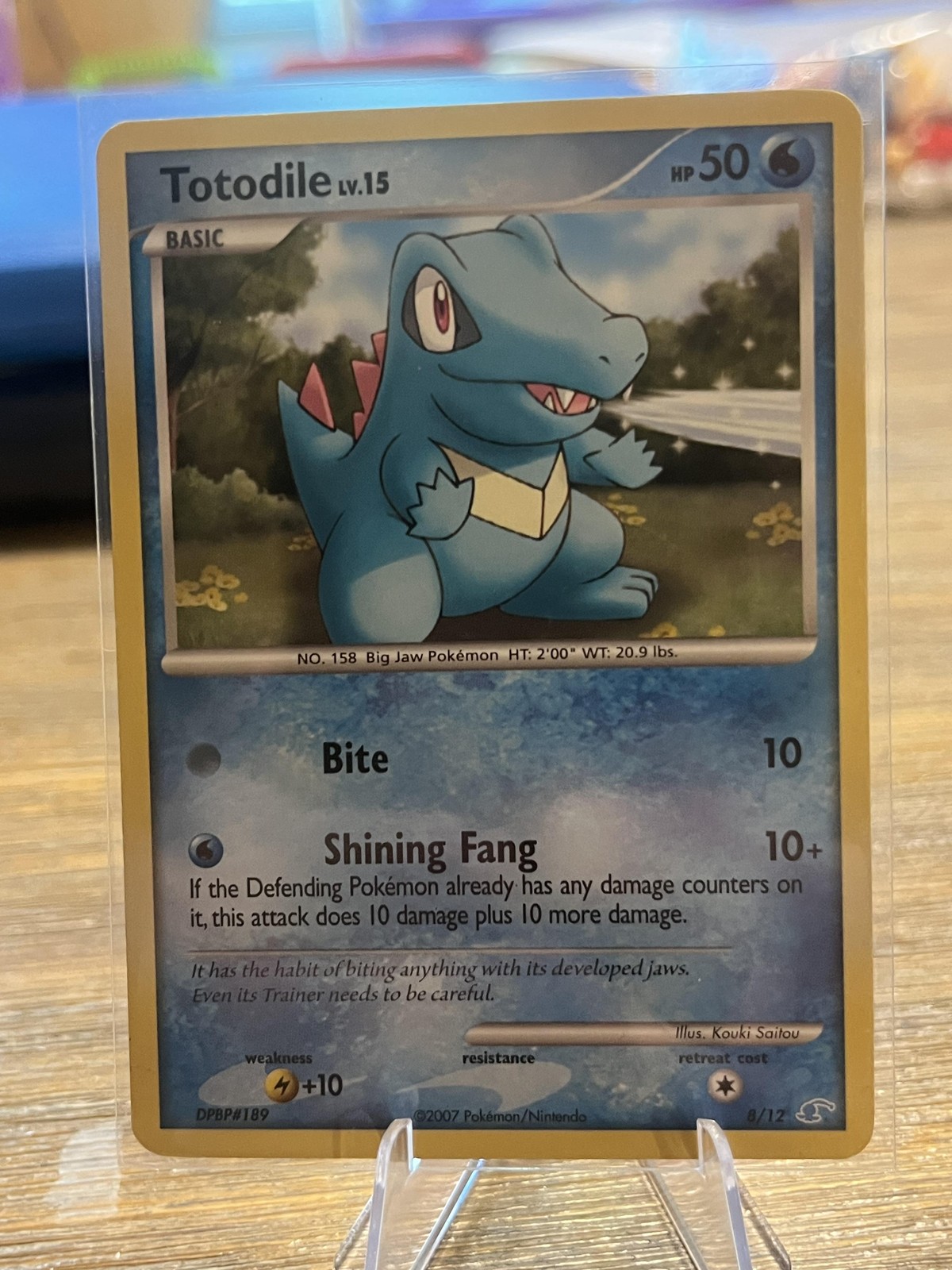 Pokemon TCG Totodile Lv.15 DPBP 8/12 Water Moderately Played Card