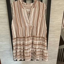 Salty Lemon boho 100% cotton tiered dress size XL swimmer cover-up casual dress