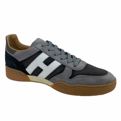 B93 sneakers uomo HOGAN H357 SPORTY grey suede/vintage tissue shoes men - Bild 2 von 4